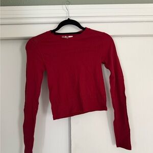 Alia Bold Red Long Sleeve Top